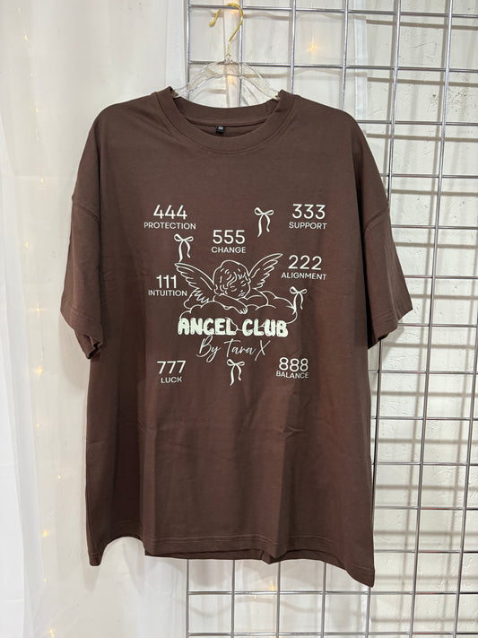 Angel Numbers Description Brown Oversized Tshirt By Tara X