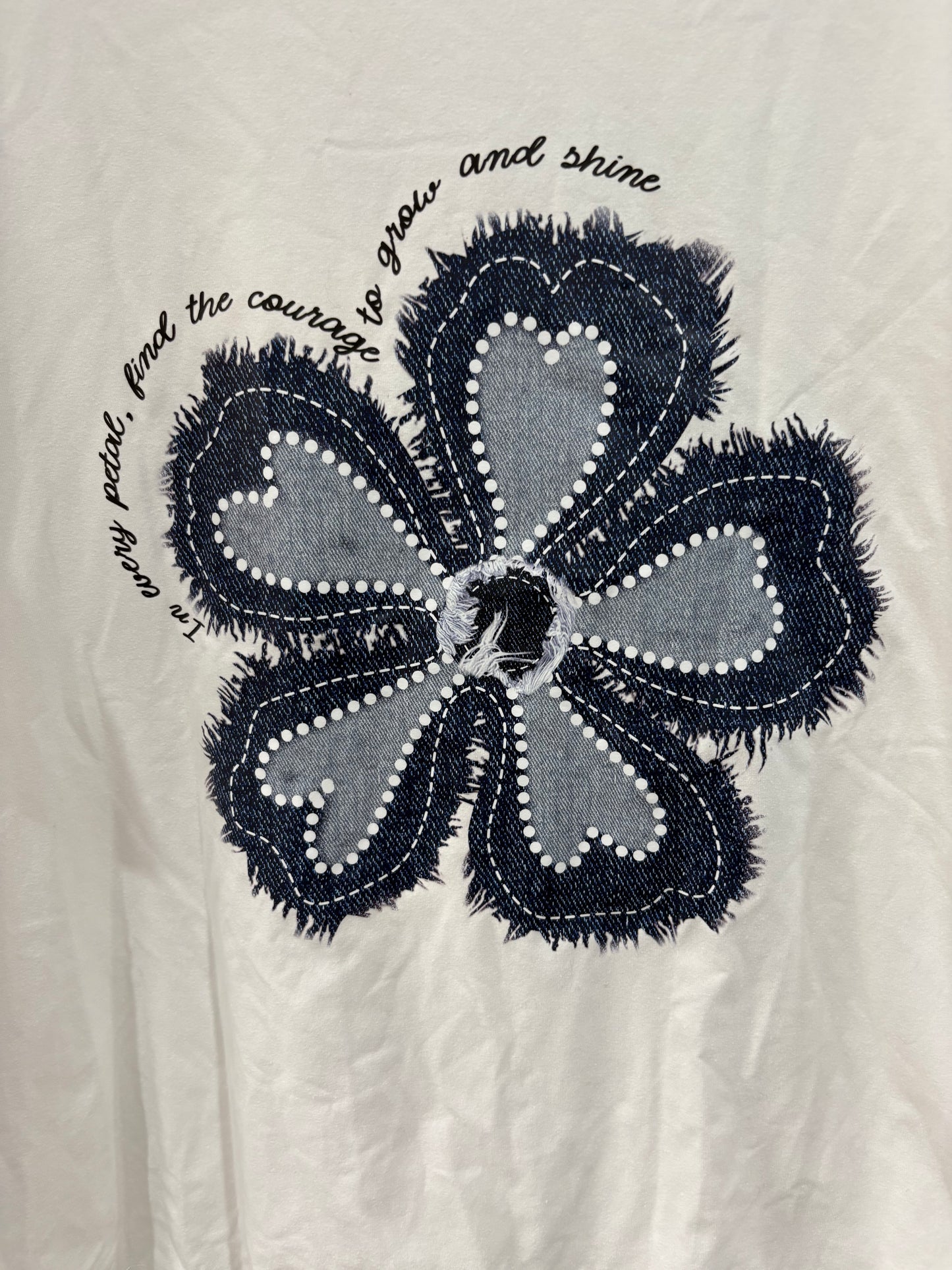 Sale item oversized denim look floral tshirt
