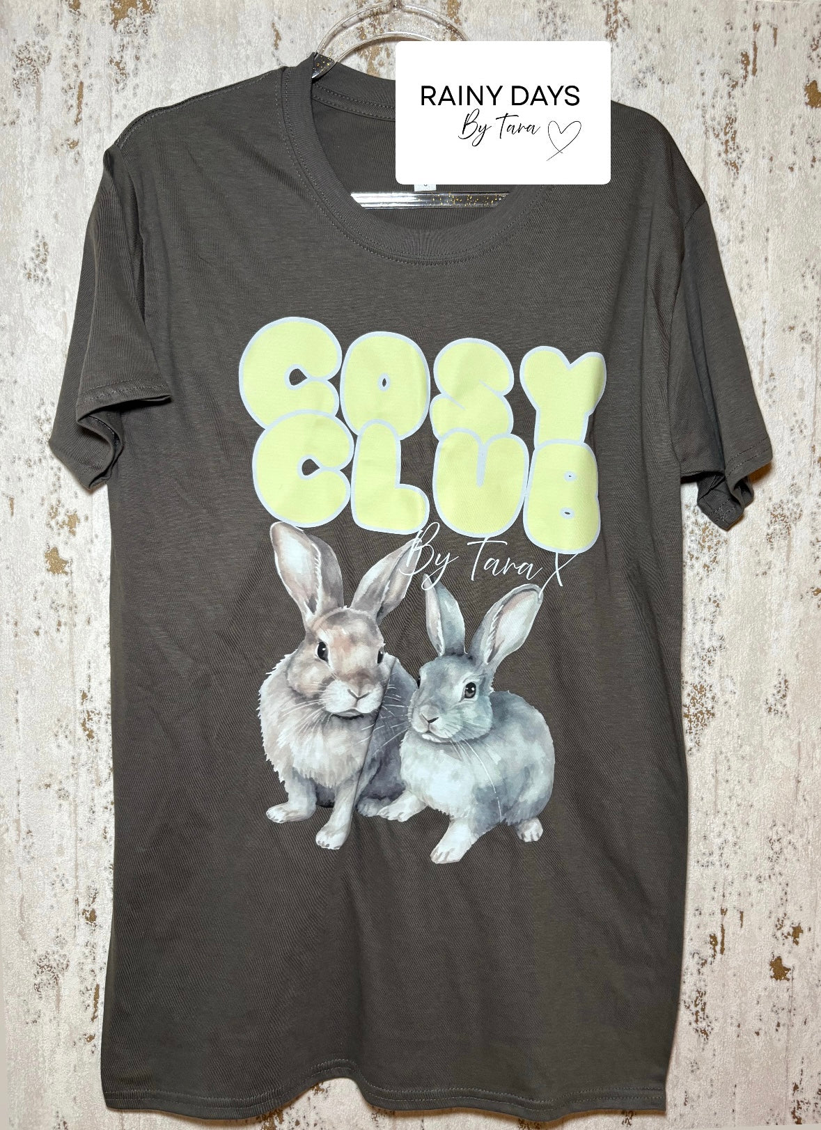 Cosy Club Grey & Lemon Rabbits Tshirt By Tara X
