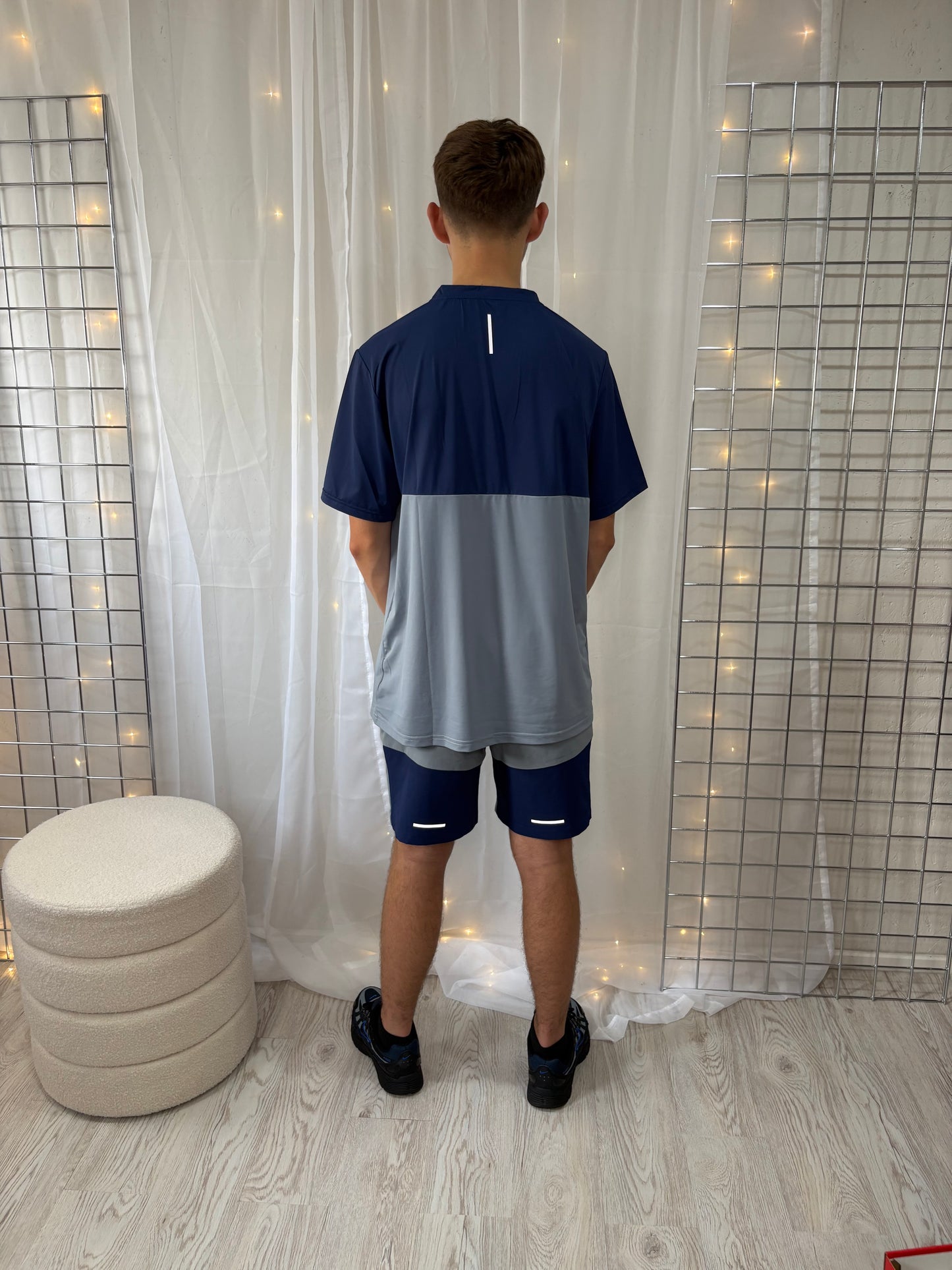 Mens Grey/Blue Rainy Days Top & Short Set