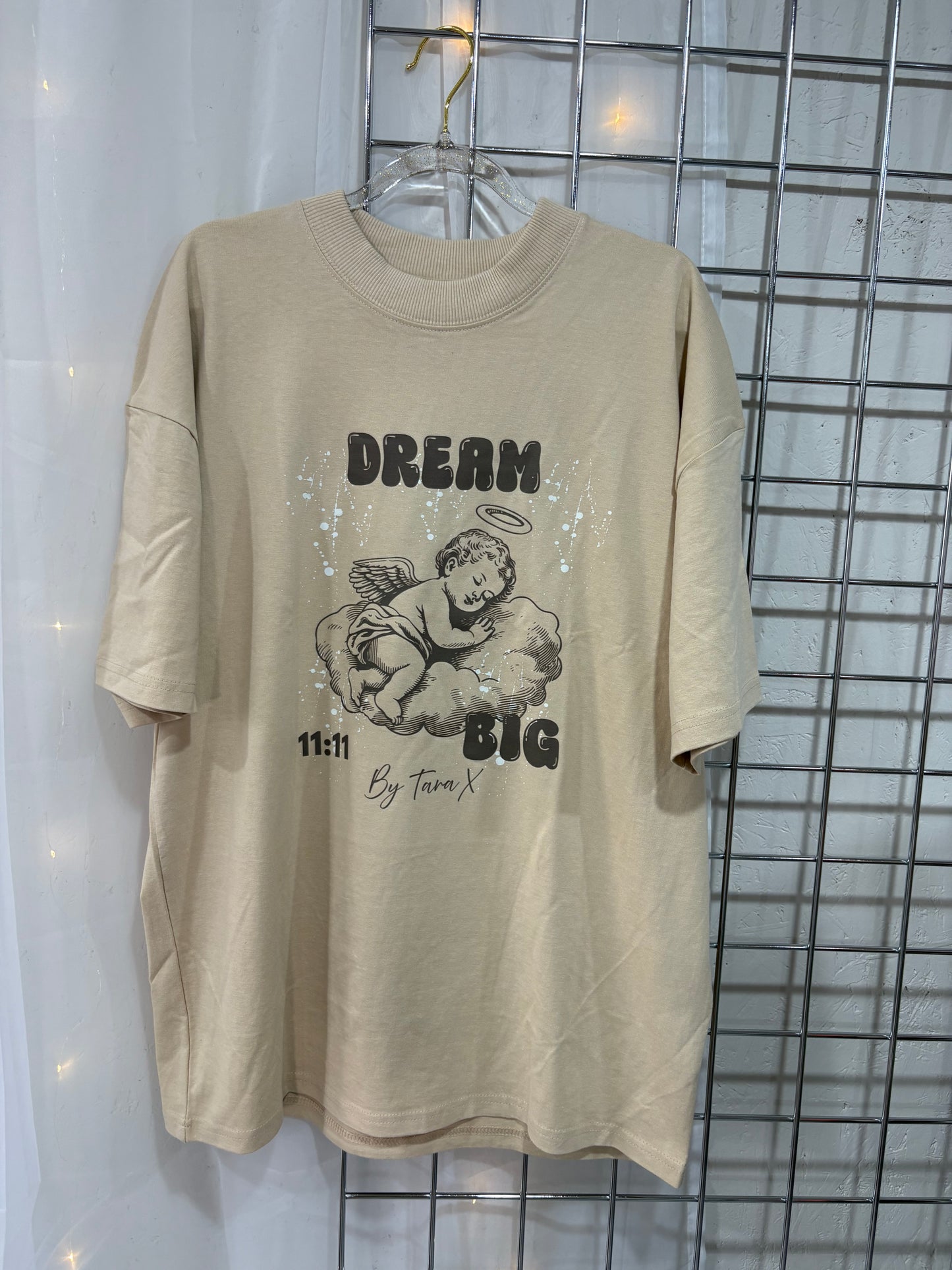 Angel Club Dream Big Sand 11:11 Oversized T
