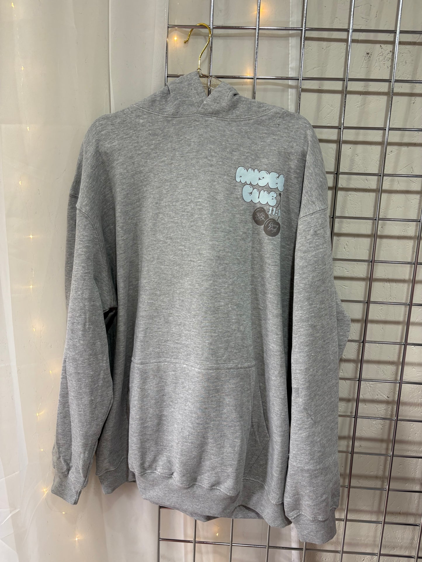 Grey and Blue 11:11 oversized Hoodie