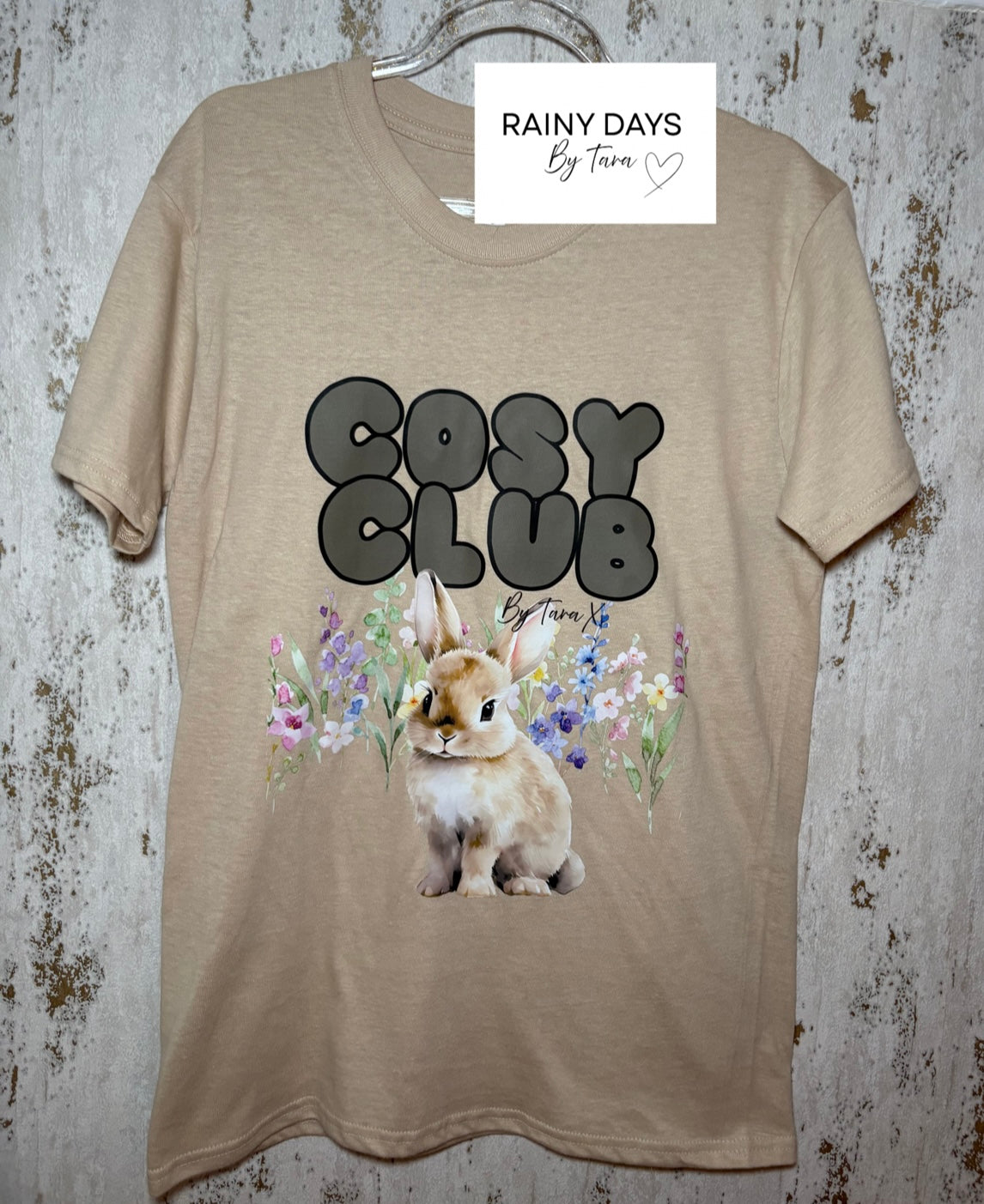 Cosy Club Sand Floral Rabbit Tshirt By Tara X