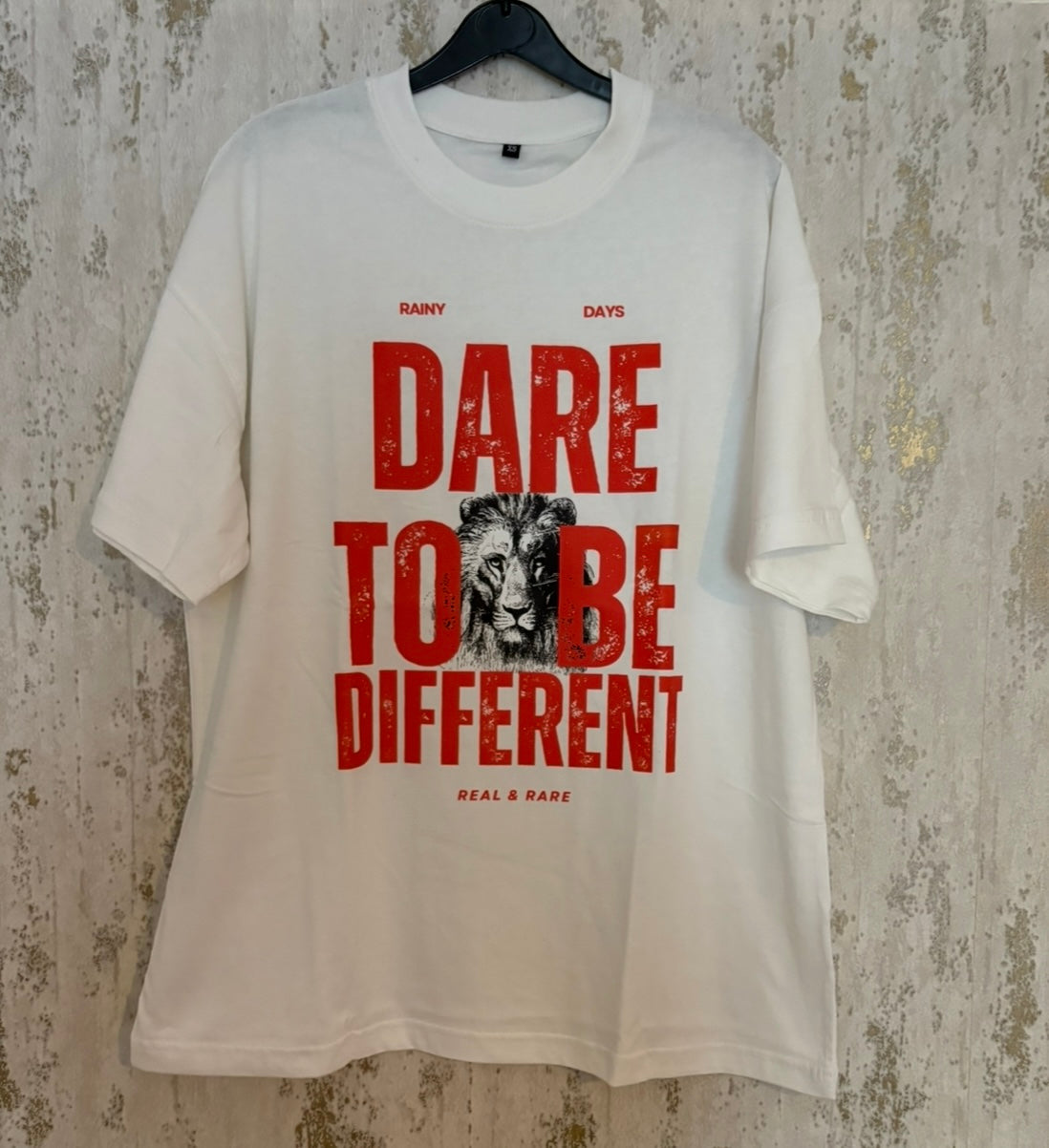 Unisex Dare To Be Different White Oversized Tshirt