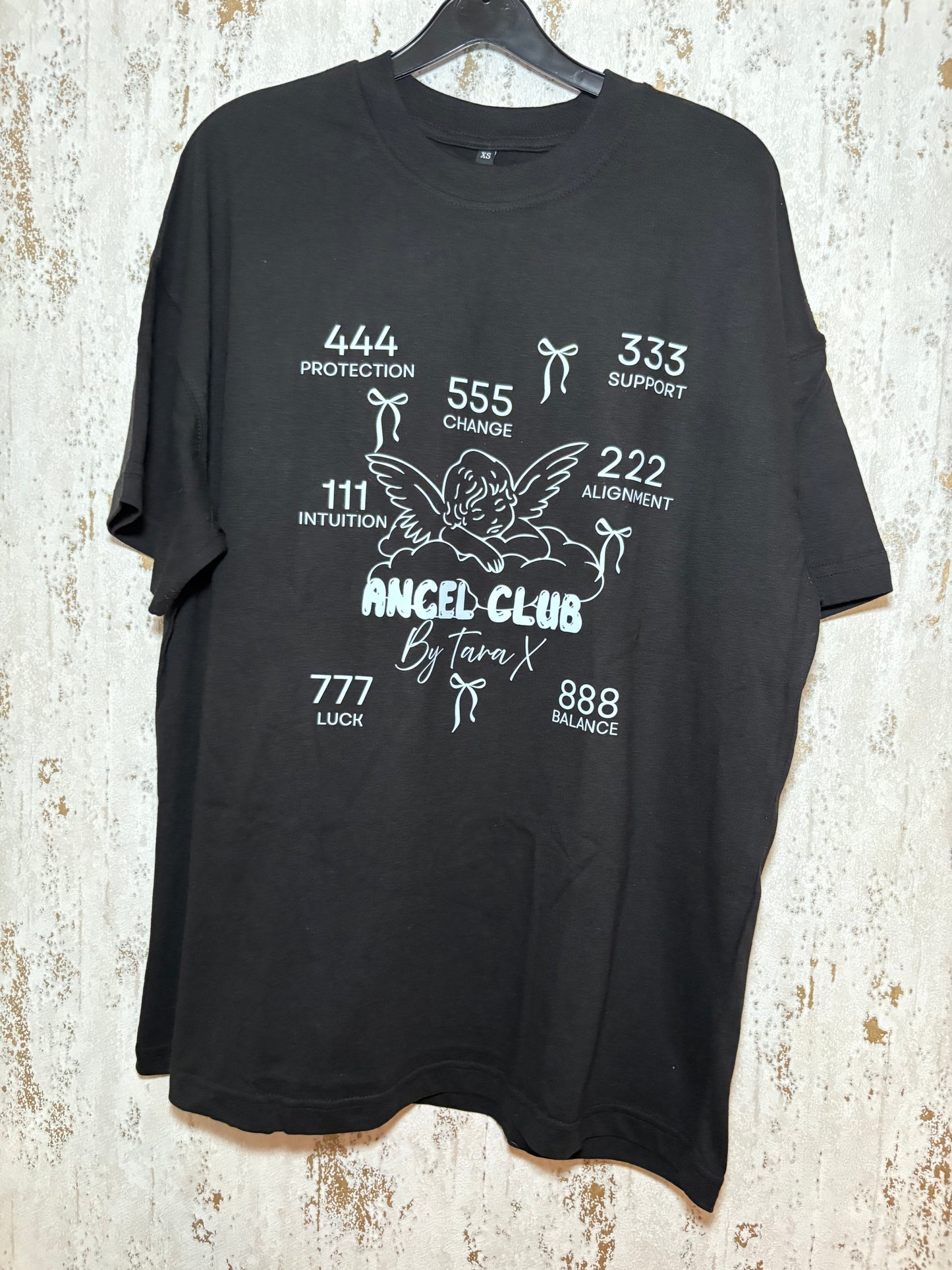 Angel Club All Numbers Description Black & White Tshirt By Tara X
