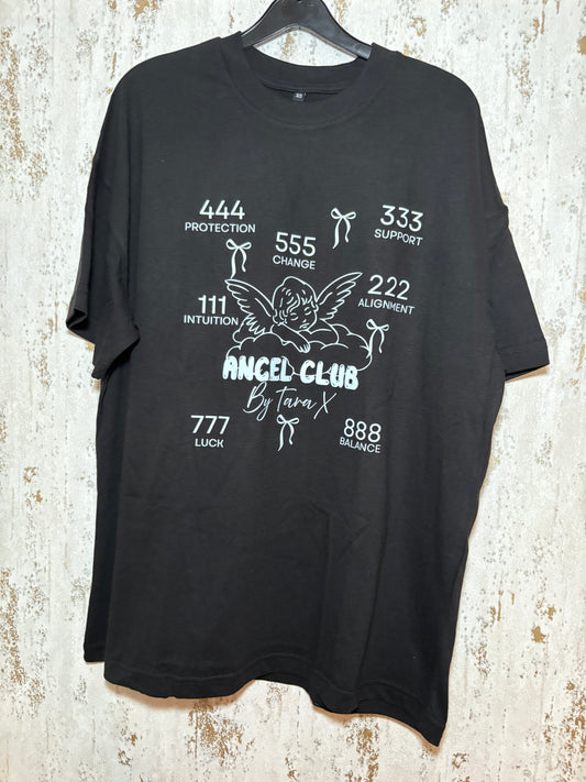Angel Club All Numbers Description Black & White Tshirt By Tara X