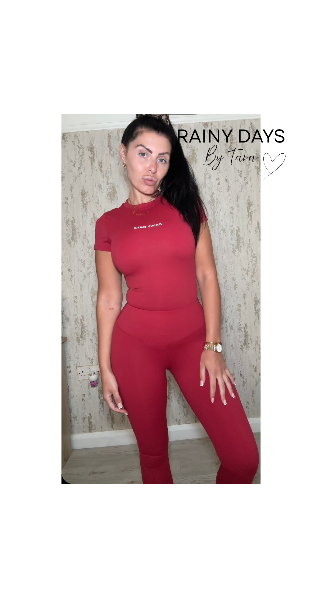 Womens Rainy days Reflective gym set top & leggings
