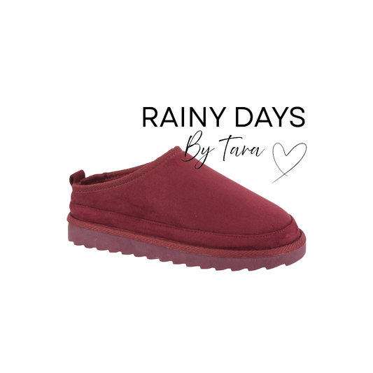 Burgundy Slip On Outdoor Slippers