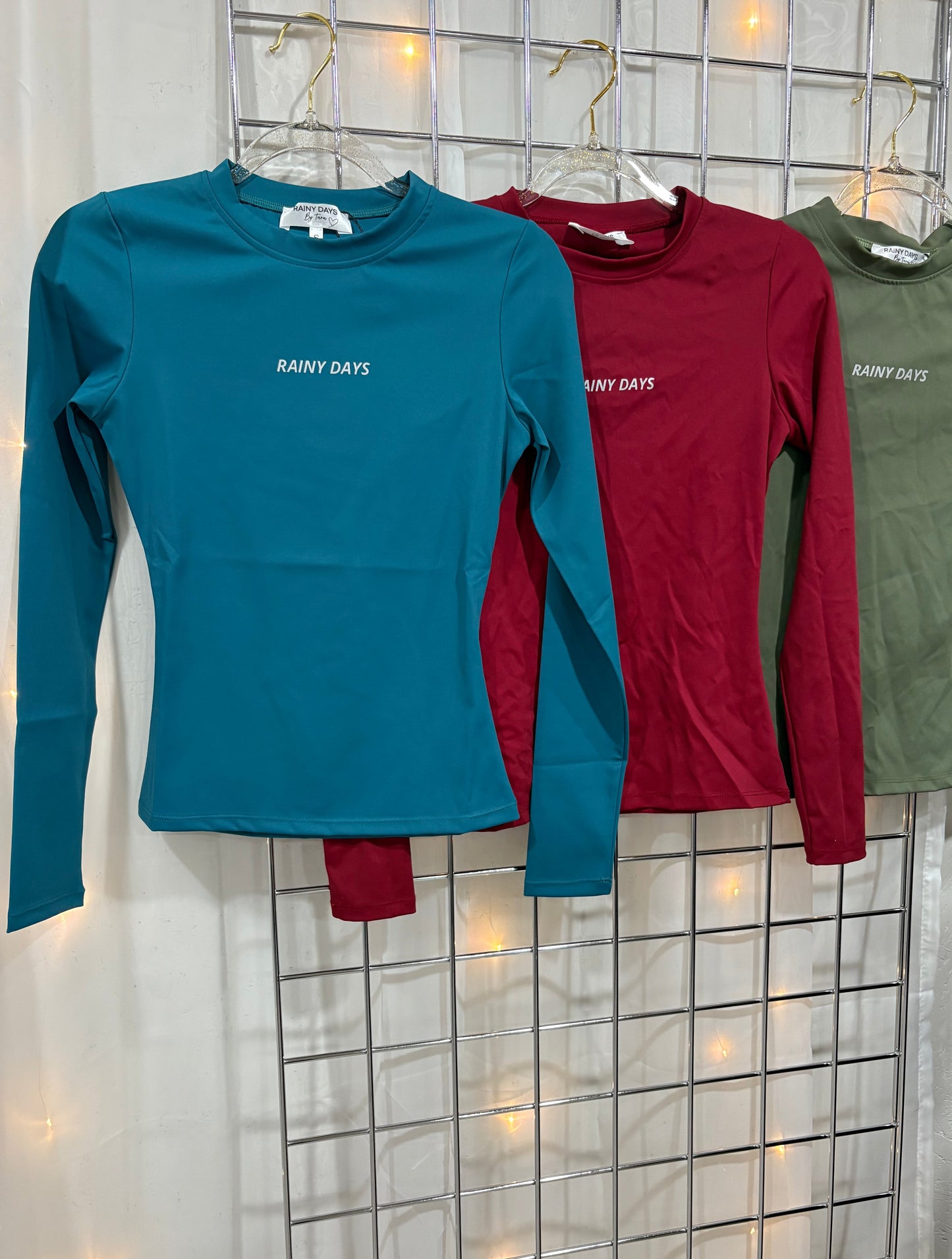 Rainy days LONG SLEEVE Spandex Gym Top