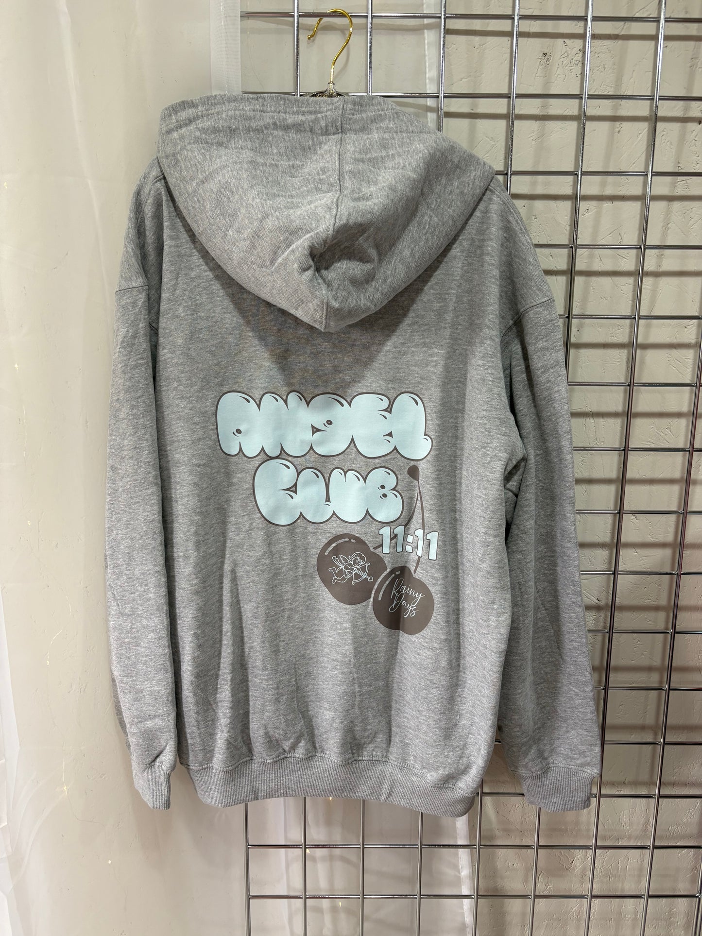 Grey and Blue 11:11 oversized Hoodie
