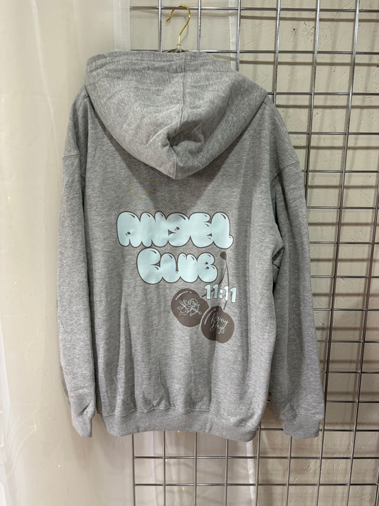 Grey and Blue 11:11 oversized Hoodie
