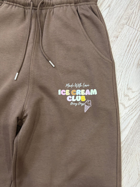 SALE ITEM Ice cream club brown joggers