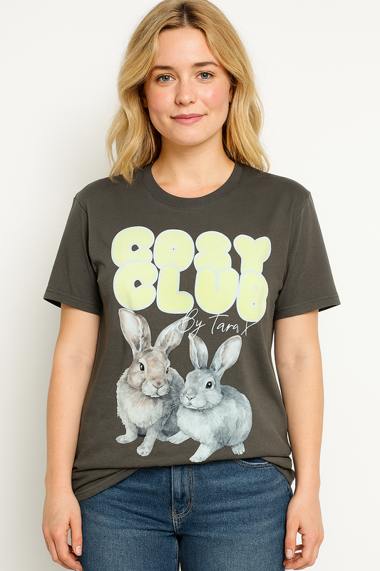 Cosy Club Grey & Lemon Rabbits Tshirt By Tara X