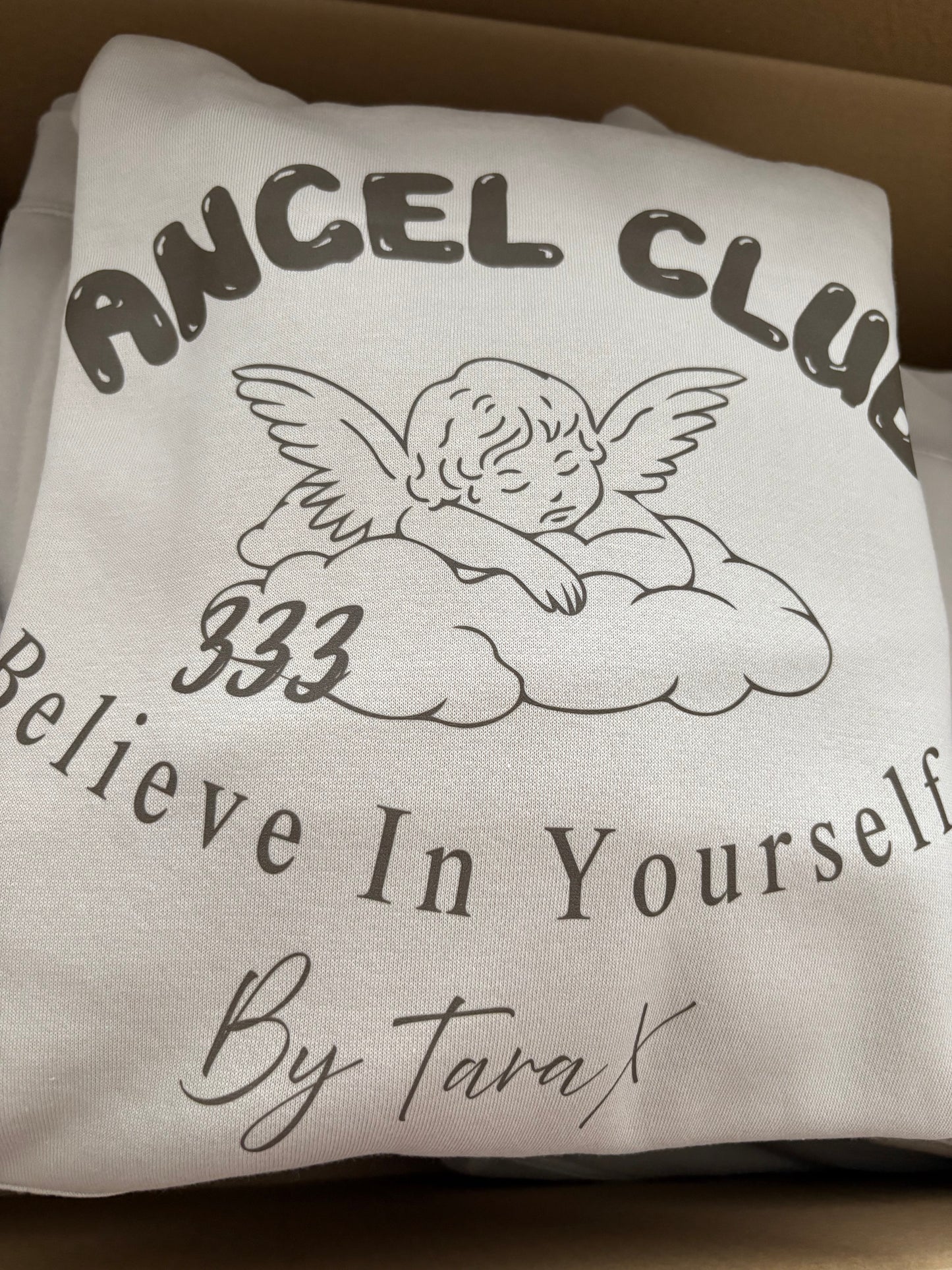 Angel Club 333 stone & brown Oversized Hoodie