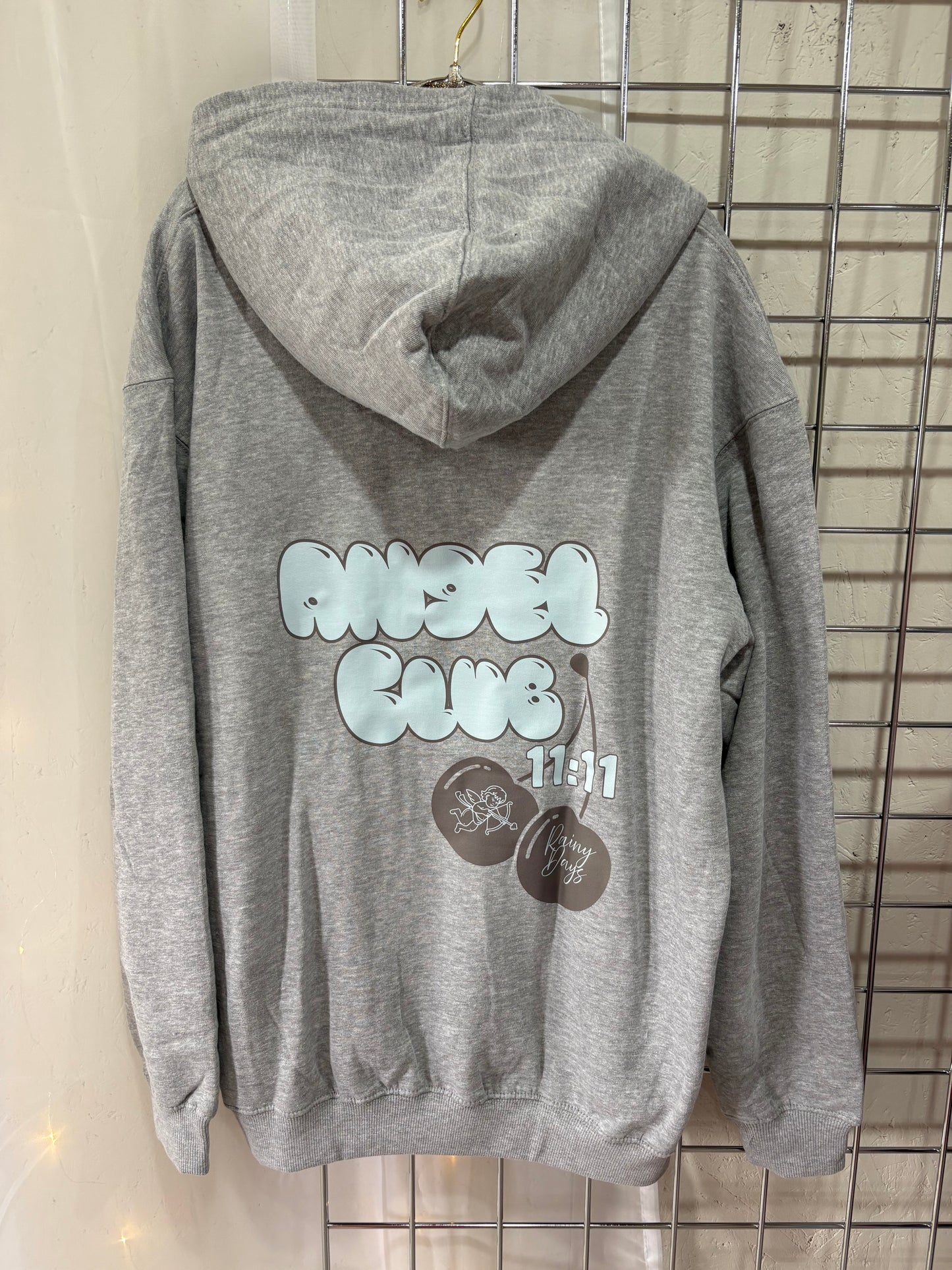 Grey and Blue 11:11 oversized Hoodie