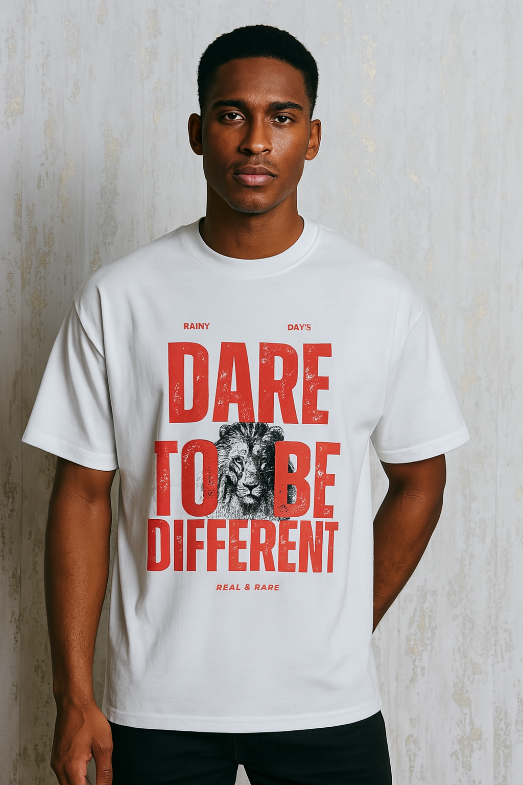 Unisex Dare To Be Different White Oversized Tshirt