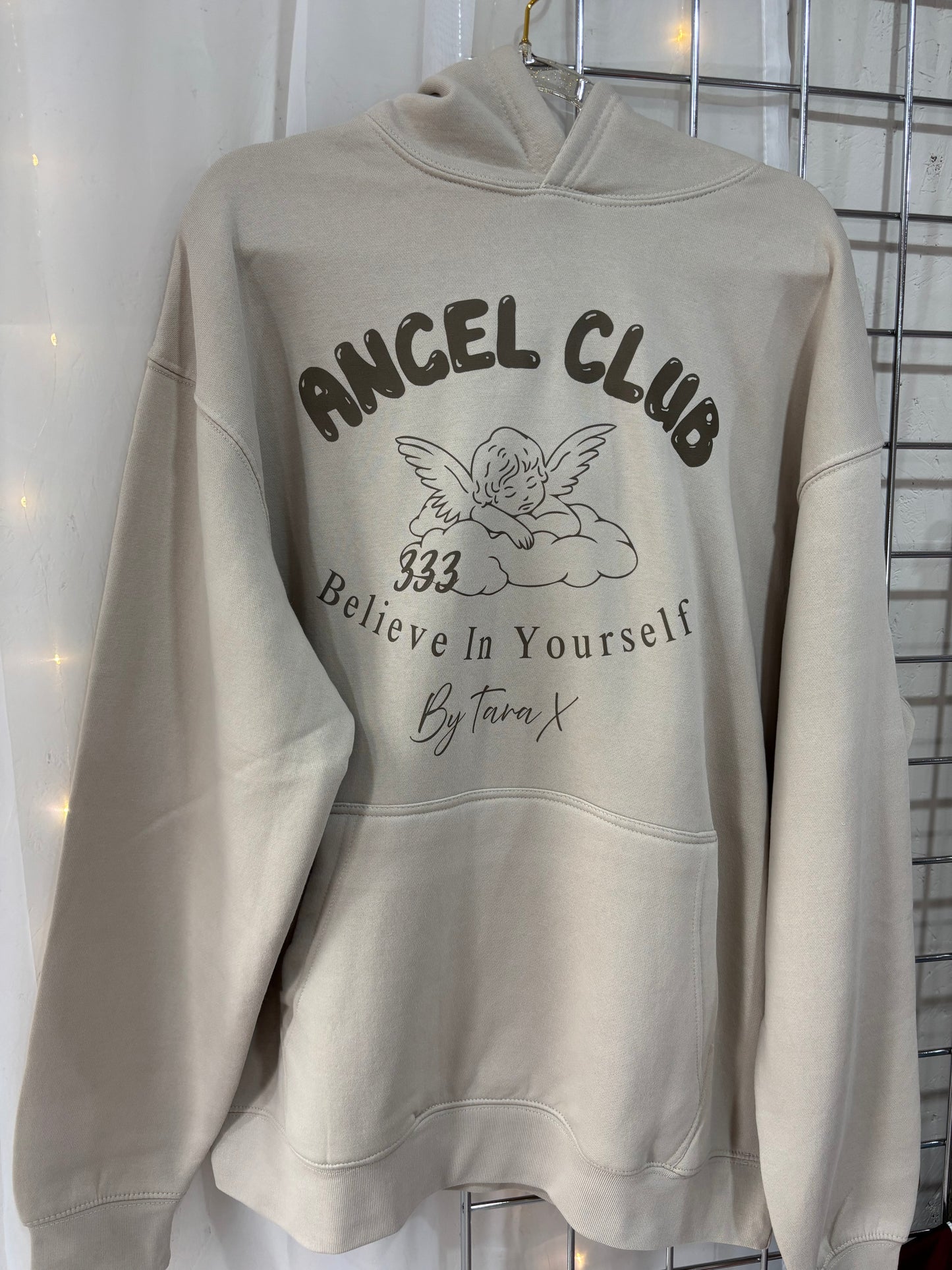Angel Club 333 stone & brown Oversized Hoodie