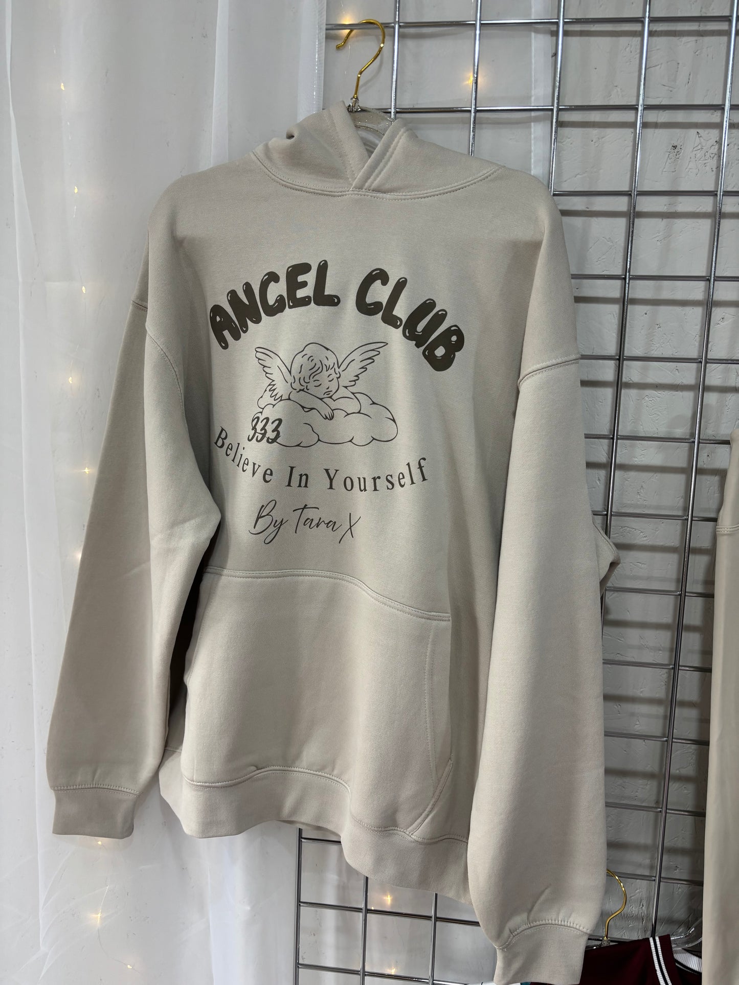 Angel Club 333 stone & brown Oversized Hoodie