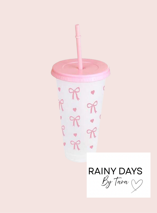 Pink Bow Reusable Cup