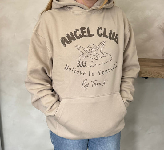 Angel Club 333 stone & brown Oversized Hoodie