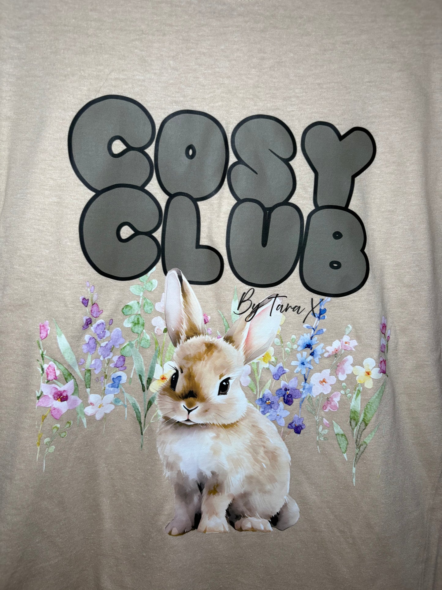 Cosy Club Sand Floral Rabbit Tshirt By Tara X
