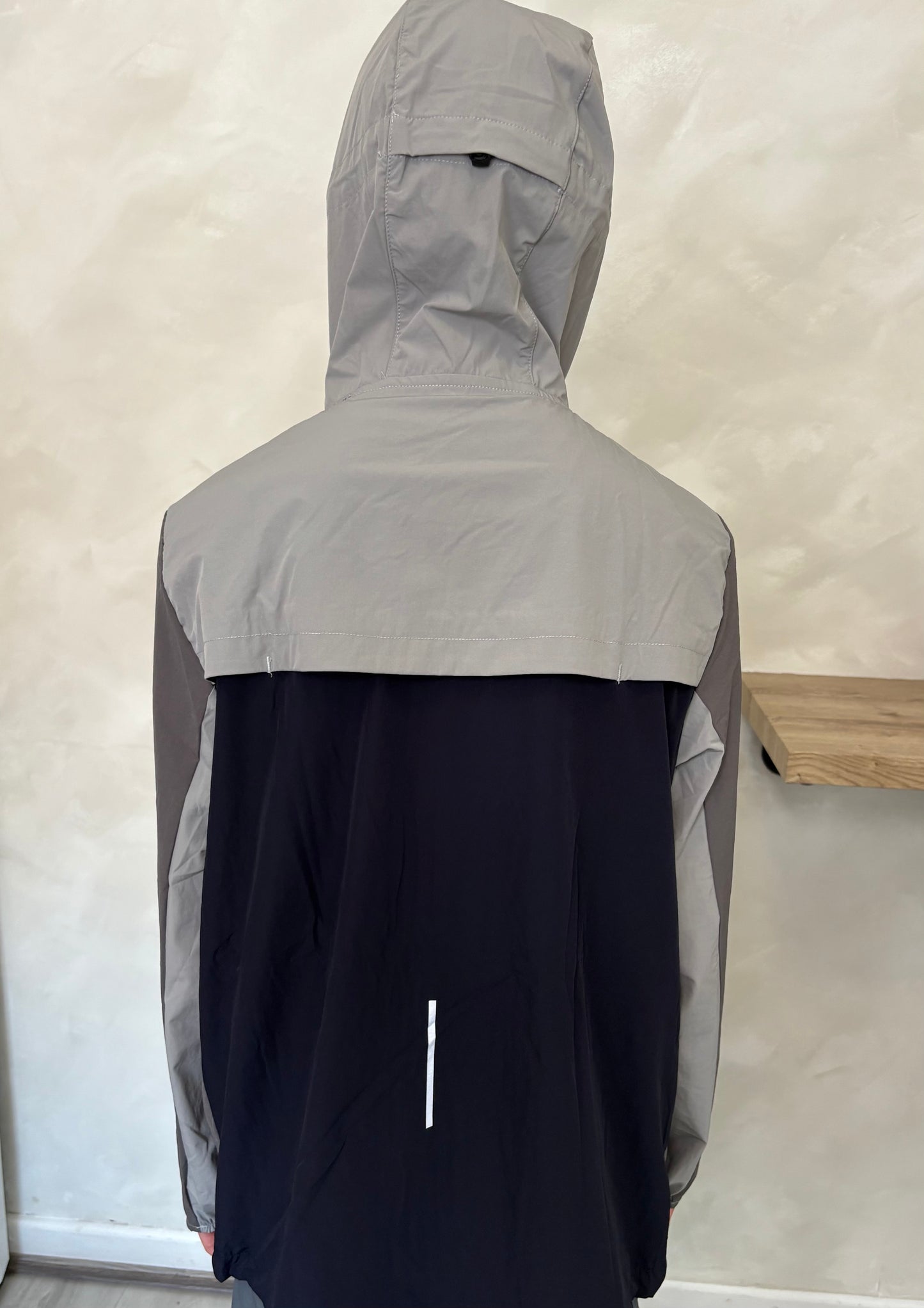 Mens Rainy Days Grey Stone & Navy Reflective WindBreaker