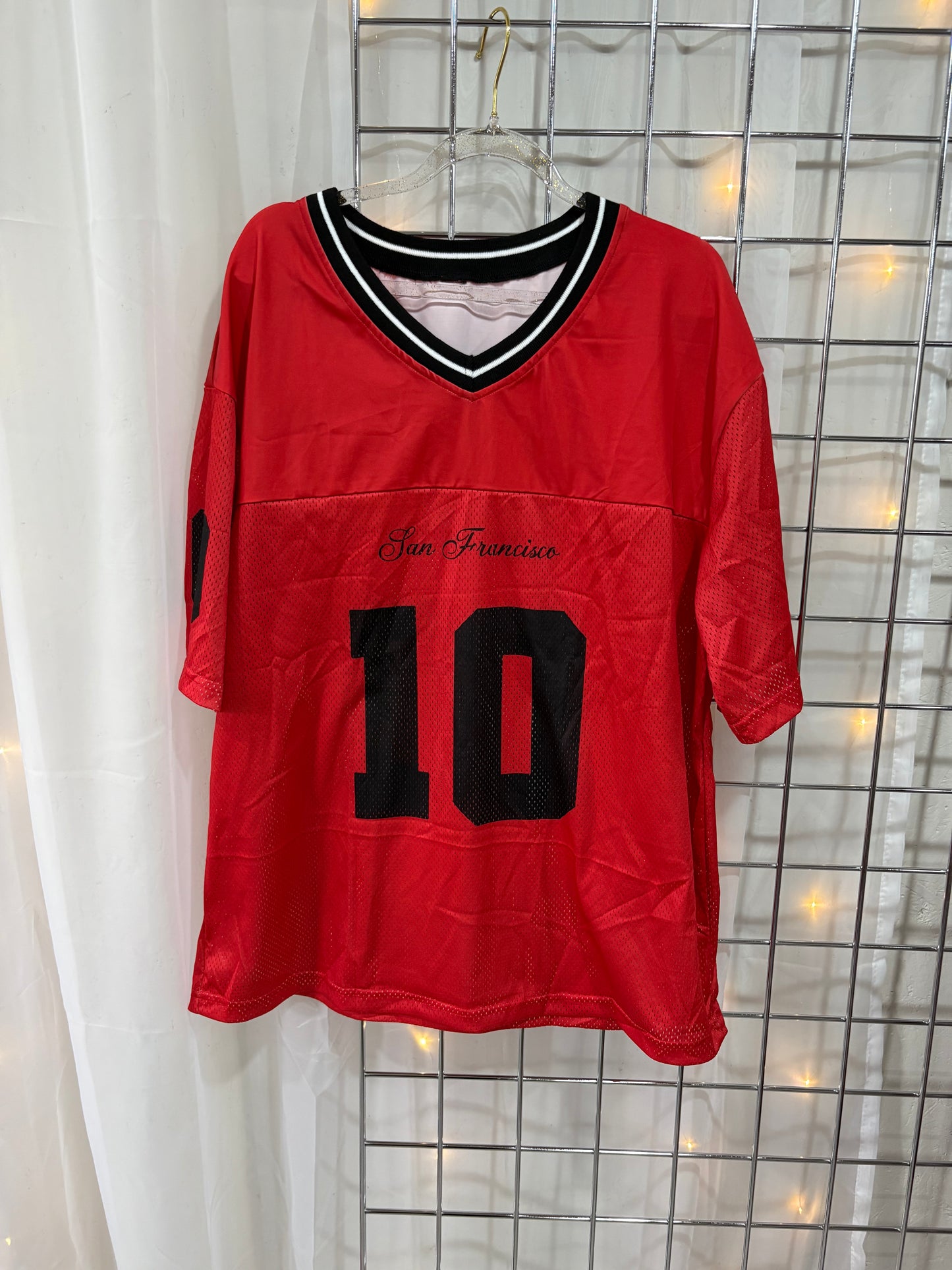 Sale item red radiant 10 oversized jersey