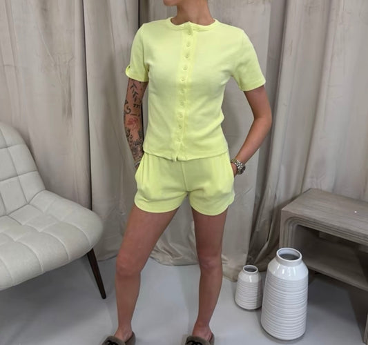 Sale Item yellow button up co ord set