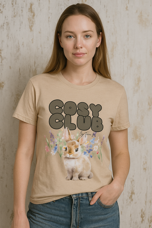 Cosy Club Sand Floral Rabbit Tshirt By Tara X