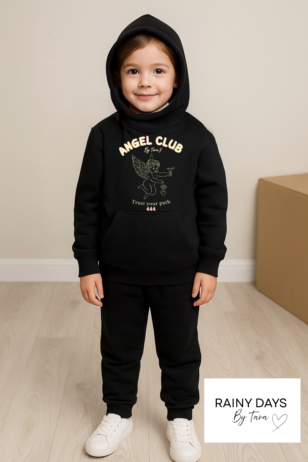 Kids 444 Angel Club Black Tracksuit