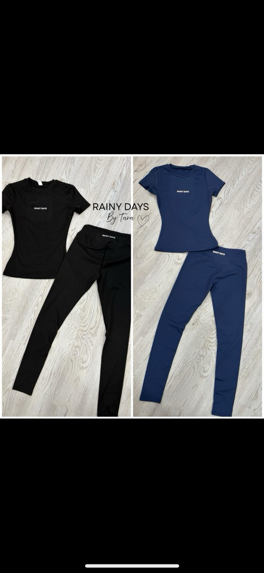 Womens Rainy days Reflective gym set top & leggings